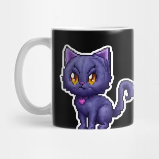 Funny Cute Black Cat Valentine Love Heart Mug